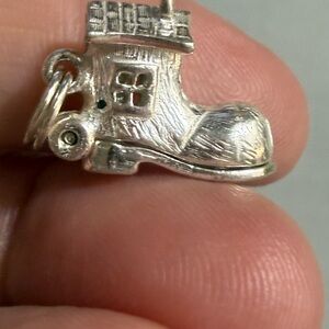 Little old woman who lived in a shoe sterling Silver Boot Charm very rare